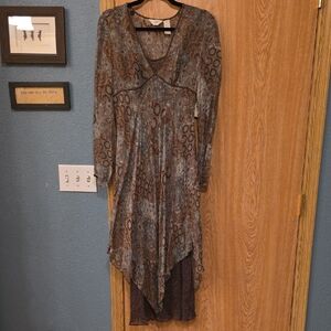 J. Jill Asymmetrical Dress in Brown and Blue